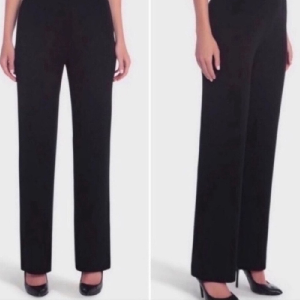 Exclusively Misook black acrylic pull on pants M